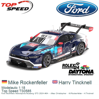 Modelauto 1:18 | Top Speed TS0585 | Ford Multimatic Motorsports Mustang GT3 2024 #64 - -.Mies Christiopher  - M.Rockenfeller - 