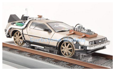 Modelauto 1:18 | Sunstar 2714 | DeLorean DMC 12 Aluminium 1987 - M.Fox - M.Mc Fly