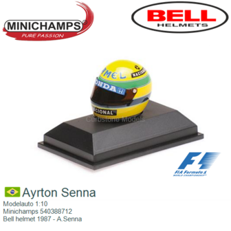 Modelauto 1:10 | Minichamps 540388712 | Bell helmet 1987 - A.Senna