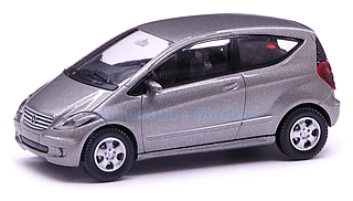 Modelauto 1:87 | Wiking B66961361 | Mercedes Benz A Klasse Donker Zilver 2005