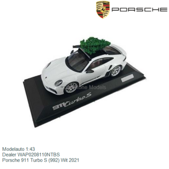 Modelauto 1:43 | Dealer WAP0208110NTBS | Porsche 911 Turbo S (992) Wit 2021