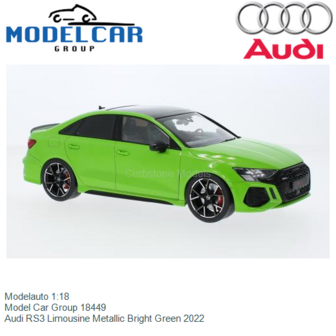 Modelauto 1:18 | Model Car Group 18449 | Audi RS3 Limousine Metallic Bright Green 2022