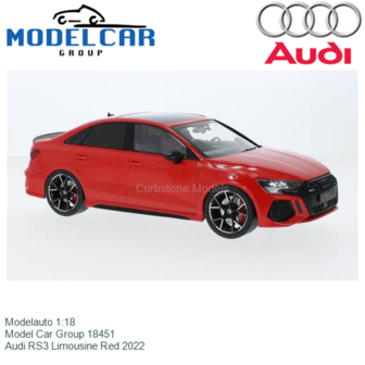 Modelauto 1:18 | Model Car Group 18451 | Audi RS3 Limousine Red 2022