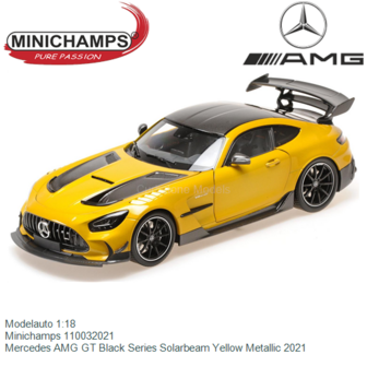 Modelauto 1:18 | Minichamps 110032021 | Mercedes AMG GT Black Series Solarbeam Yellow Metallic 2021