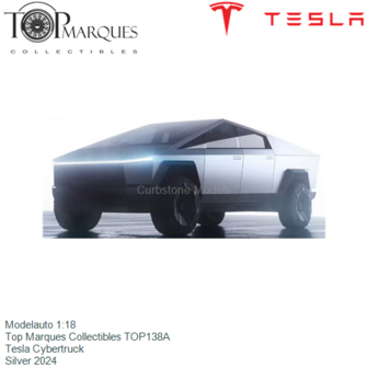 Modelauto 1:18 | Top Marques Collectibles TOP138A | Tesla Cybertruck | Silver 2024