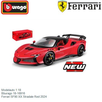 Modelauto 1:18 | Bburago 18-16916 | Ferrari SF90 XX Stradale Red 2024