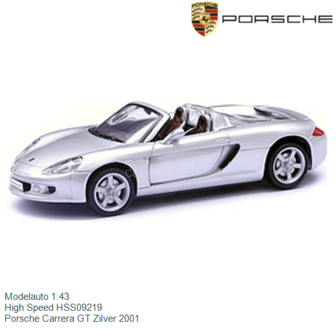 Modelauto 1:43 | High Speed HSS09219 | Porsche Carrera GT Zilver 2001