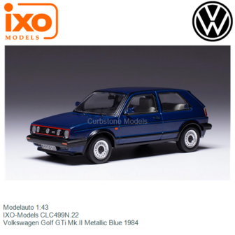 Modelauto 1:43 | IXO-Models CLC499N.22 | Volkswagen Golf GTi Mk.II Metallic Blue 1984