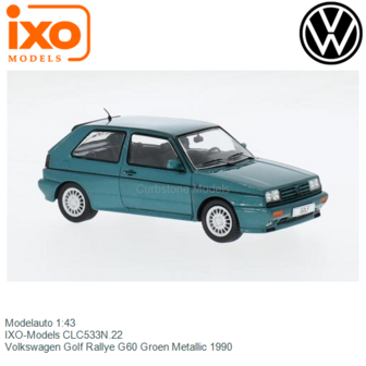 Modelauto 1:43 | IXO-Models CLC533N.22 | Volkswagen Golf Rallye G60 Groen Metallic 1990