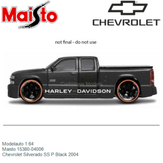 Modelauto 1:64 | Maisto 15380-04006 | Chevrolet Silverado SS P Black 2004