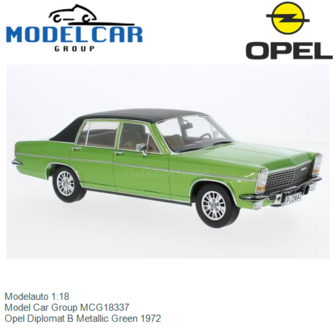 Modelauto 1:18 | Model Car Group MCG18337 | Opel Diplomat B Metallic Green 1972