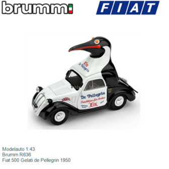 Modelauto 1:43 | Brumm R636 | Fiat 500 Gelati de Pellegrin 1950