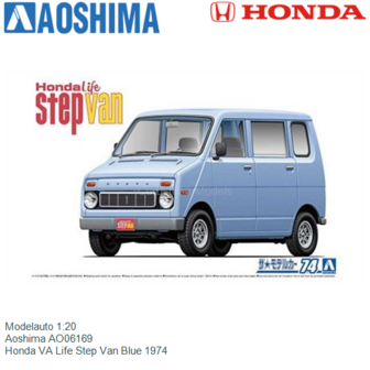 Modelauto 1:20 | Aoshima AO06169 | Honda VA Life Step Van Blue 1974