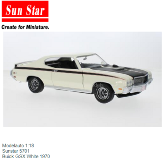 Modelauto 1:18 | Sunstar 5701 | Buick GSX White 1970