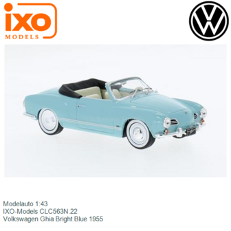 Modelauto 1:43 | IXO-Models CLC563N.22 | Volkswagen Ghia Bright Blue 1955