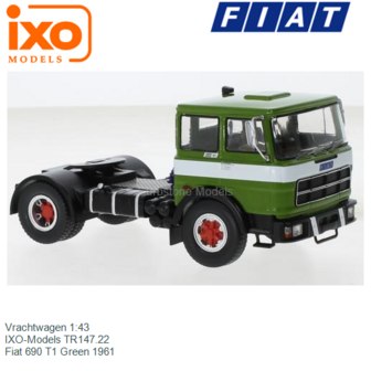 Vrachtwagen 1:43 | IXO-Models TR147.22 | Fiat 690 T1 Green 1961