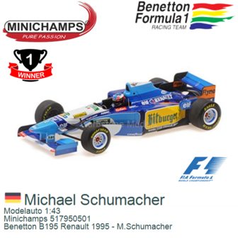 Modelauto 1:43 | Minichamps 517950501 | Benetton B195 Renault 1995 - M.Schumacher