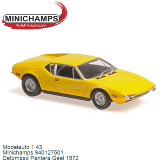 Modelauto 1:43 | Minichamps 940127501 | Detomaso Pantera Geel 1972