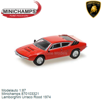 Modelauto 1:87 | Minichamps 870103321 | Lamborghini Urraco Rood 1974