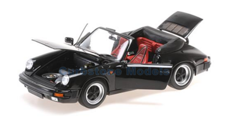 Modelauto 1:18 | Minichamps 100063035 | Porsche 911 Carrera 3.2 Cabrio Zwart 1983