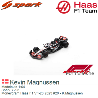 Modelauto 1:64 | Spark Y295 | Moneygram Haas F1 VF-23 2023 #20 - K.Magnussen