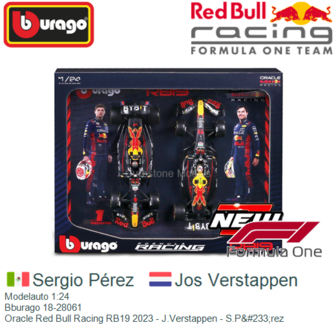 Modelauto 1:24 | Bburago 18-28061 | Oracle Red Bull Racing RB19 2023 - J.Verstappen - S.P&amp;#233;rez