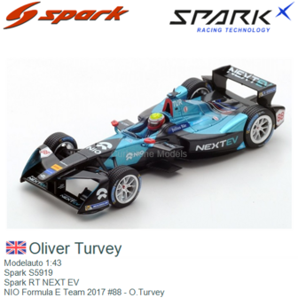 Modelauto 1:43 | Spark S5919 | Spark RT NEXT EV | NIO Formula E Team 2017 #88 - O.Turvey