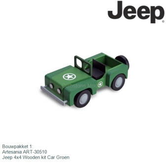 Bouwpakket 1: | Artesania ART-30510 | Jeep 4x4 Wooden kit Car Groen