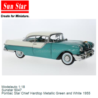 Modelauto 1:18 | Sunstar 5047 | Pontiac Star Chief Hardtop Metallic Green and White 1955