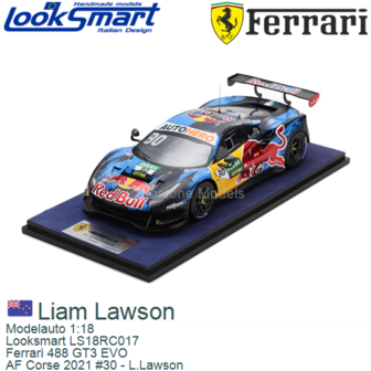 Modelauto 1:18 | Looksmart LS18RC017 | Ferrari 488 GT3 EVO | AF Corse 2021 #30 - L.Lawson