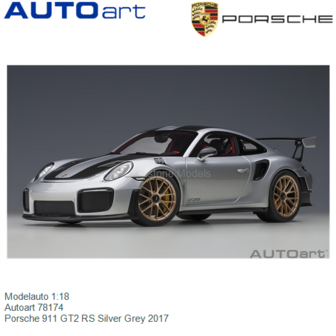 Modelauto 1:18 | Autoart 78174 | Porsche 911 GT2 RS Silver Grey 2017