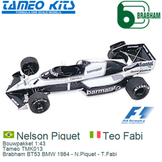 Bouwpakket 1:43 | Tameo TMK013 | Brabham BT53 BMW 1984 - N.Piquet - T.Fabi