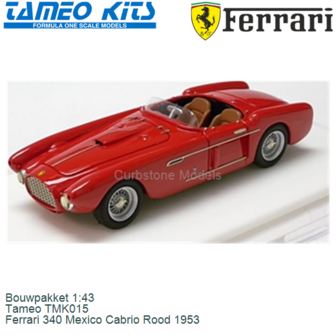 Bouwpakket 1:43 | Tameo TMK015 | Ferrari 340 Mexico Cabrio Rood 1953