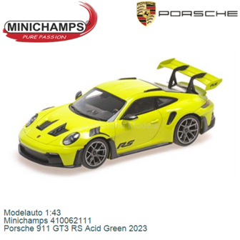 Modelauto 1:43 | Minichamps 410062111 | Porsche 911 GT3 RS Acid Green 2023