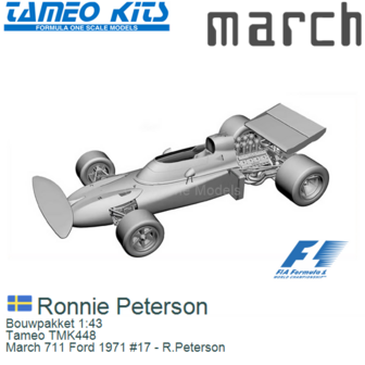 Bouwpakket 1:43 | Tameo TMK448 | March 711 Ford 1971 #17 - R.Peterson