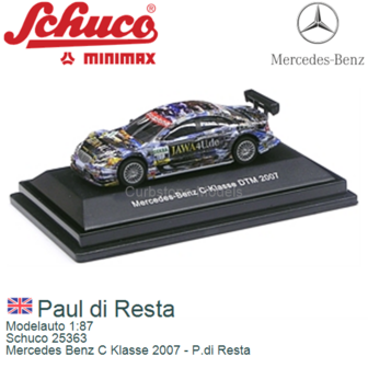 Modelauto 1:87 | Schuco 25363 | Mercedes Benz C Klasse 2007 - P.di Resta