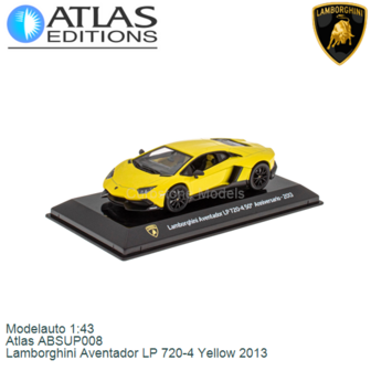 Modelauto 1:43 | Atlas ABSUP008 | Lamborghini Aventador LP 720-4 Yellow 2013