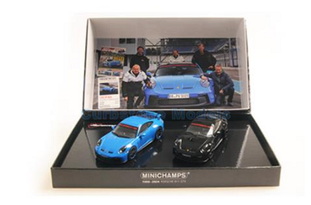 Modelauto 1:43 | Minichamps 412069200 | Porsche 911 GT3 992 GT3 Shark Blue and Black 2021