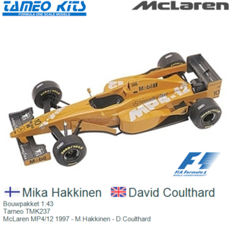 Bouwpakket 1:43 | Tameo TMK237 | McLaren MP4/12 1997 - M.Hakkinen - D.Coulthard