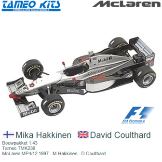 Bouwpakket 1:43 | Tameo TMK238 | McLaren MP4/12 1997 - M.Hakkinen - D.Coulthard