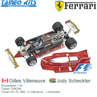 Bouwpakket 1:43 | Tameo TMK248 | Ferrari 312 T5 1980 - G.Villeneuve - J.Scheckter