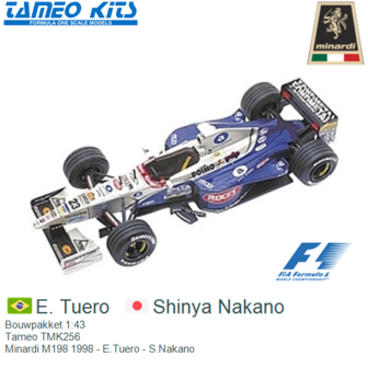 Bouwpakket 1:43 | Tameo TMK256 | Minardi M198 1998 - E.Tuero - S.Nakano