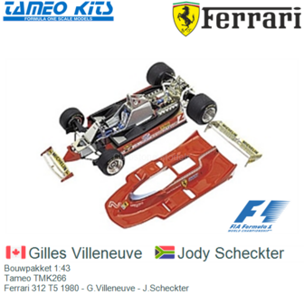 Bouwpakket 1:43 | Tameo TMK266 | Ferrari 312 T5 1980 - G.Villeneuve - J.Scheckter