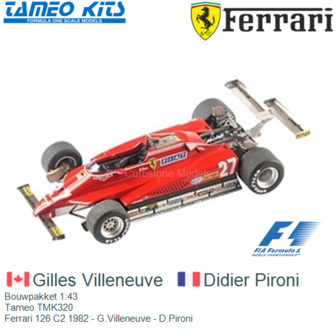 Bouwpakket 1:43 | Tameo TMK320 | Ferrari 126 C2 1982 - G.Villeneuve - D.Pironi