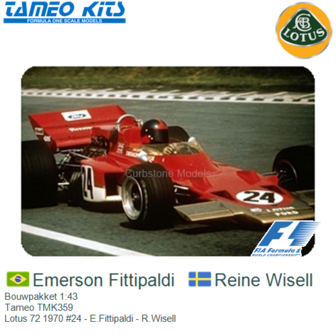 Bouwpakket 1:43 | Tameo TMK359 | Lotus 72 1970 #24 - E.Fittipaldi - R.Wisell