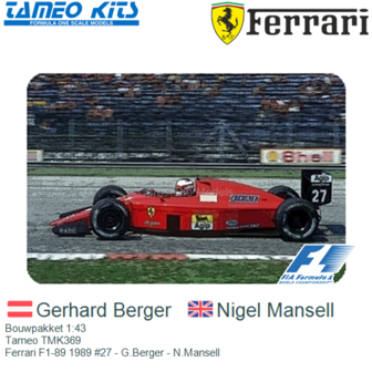 Bouwpakket 1:43 | Tameo TMK369 | Ferrari F1-89 1989 #27 - G.Berger - N.Mansell