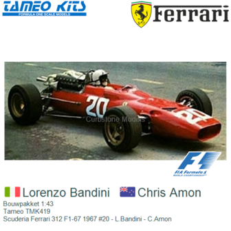 Bouwpakket 1:43 | Tameo TMK419 | Scuderia Ferrari 312 F1-67 1967 #20 - L.Bandini - C.Amon