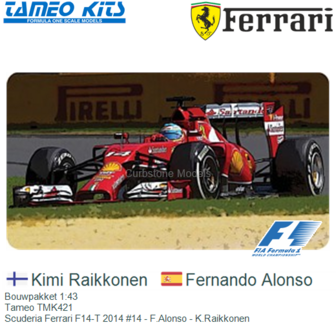 Bouwpakket 1:43 | Tameo TMK421 | Scuderia Ferrari F14-T 2014 #14 - F.Alonso - K.Raikkonen