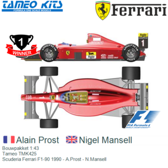 Bouwpakket 1:43 | Tameo TMK425 | Scuderia Ferrari F1-90 1990 - A.Prost - N.Mansell