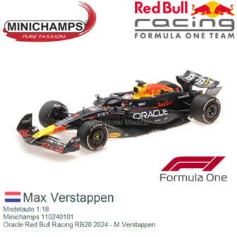 Modelauto 1:18 | Minichamps 110240101 | Oracle Red Bull Racing RB20 2024 - M.Verstappen